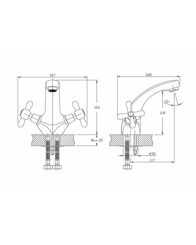 Смеситель для раковины Haiba HB1025 Хром