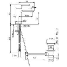 Смеситель для раковины с донным клапаном Paini Arena 92CR2112SFTKM