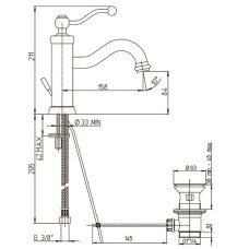 Смеситель для раковины с донным клапаном Paini Duomo 88CR2112SKM
