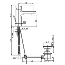 Смеситель для раковины с донным клапаном Paini Ovo 86CR2112SKM