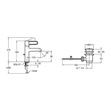 Смеситель для раковины Jacob Delafon Odeon Rive Gauche E21028-BL-BL Черный матовый