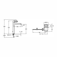 Смеситель для раковины Jacob Delafon Odeon Rive Gauche E21030-BL-CP Хром Черный
