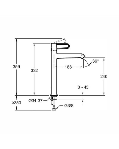 Смеситель для раковины Jacob Delafon Odeon Rive Gauche E21031-CP-CP Хром