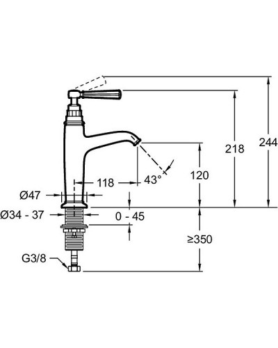 Смеситель для раковины Jacob Delafon Cleo 1889 E24308-CP Хром глянцевый