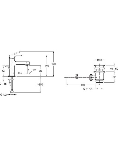 Смеситель для раковины Jacob Delafon Strayt E8776-CP Хром