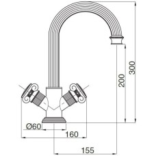 Смеситель для раковины с донным клапаном Cezares APHRODITE-LS2-01-Bi