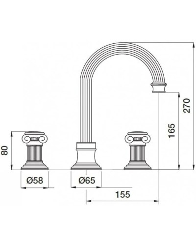 Смеситель для раковины с донным клапаном Cezares APHRODITE-BLS2-A-02-M