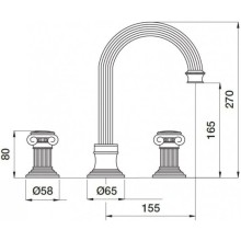 Смеситель для раковины с донным клапаном Cezares APHRODITE-BLS2-A-02-S1