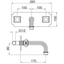 Смеситель для раковины без донного клапана Cezares APHRODITE-BLS2-02-O