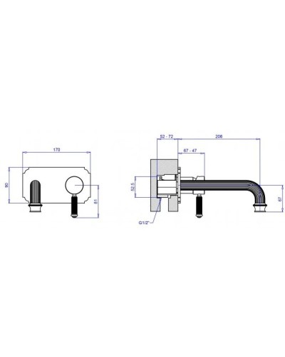 Смеситель для раковины без донного клапана Cezares APHRODITE-BLSM2-02-Bi