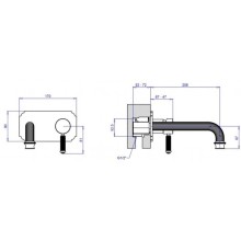 Смеситель для раковины без донного клапана Cezares APHRODITE-BLSM2-03/24-Bi