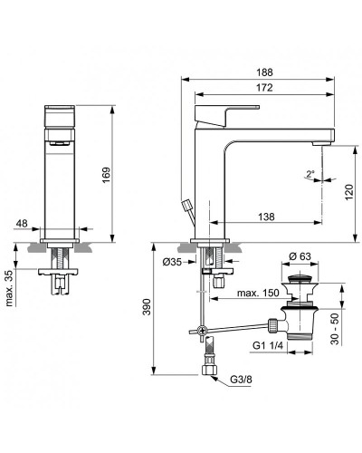 Смеситель для раковины Ideal Standard Edge A7106AA Хром