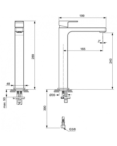 Смеситель для раковины Ideal Standard Edge A7114AA Хром