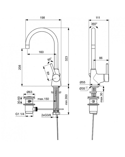 Смеситель для раковины Ideal Standard Ceraline BC195AA Хром