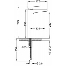 Смеситель для раковины без донного клапана Cezares STELLA-LC-01-W0