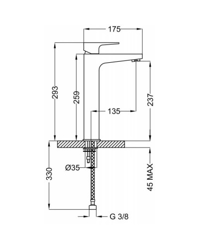 Смеситель для раковины без донного клапана Cezares STELLA-LC-01-W0