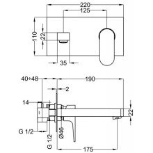 Смеситель для раковины без донного клапана Cezares STELLA-BLS2-01-W0