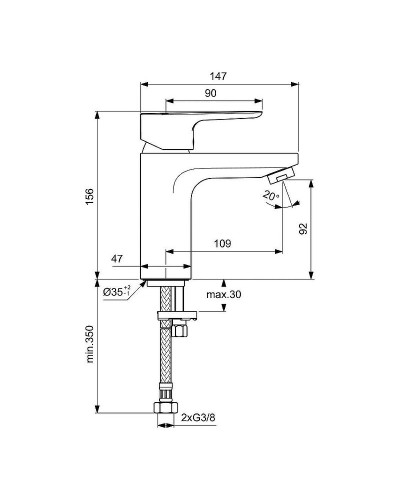 Смеситель для раковины Ideal Standard Ceraplan III Slim BC567AA Хром