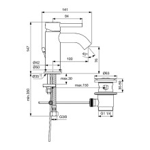 Смеситель для раковины Ideal Standard Kolva BC666U4 Черный матовый