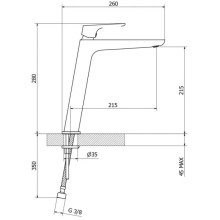 Смеситель для раковины без донного клапана Cezares FLORIAN-LSM1-A-01-W0