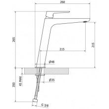 Смеситель для раковины без донного клапана Cezares BITONE-LSM1-A-01-W0