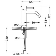 Смеситель для раковины без донного клапана Cezares POSITANO-LSM1-01-W0