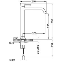 Смеситель для раковины без донного клапана Cezares POSITANO-LC-01-W0