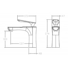 Смеситель для раковины Bravat F1390424BW-RUS Черный матовый