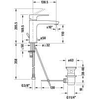 Смеситель для раковины с донным клапаном Duravit B.1 B11020001010