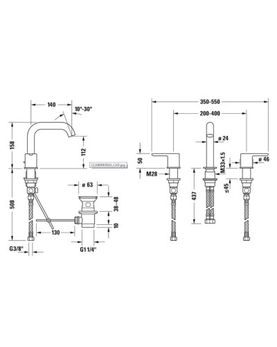 Смеситель для раковины с донным клапаном Duravit C.1 C11060005010