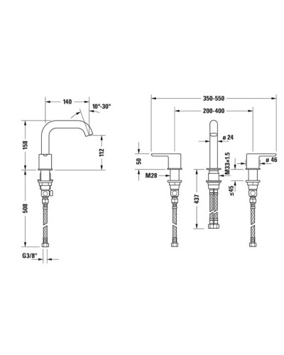 Смеситель для раковины без донного клапана Duravit C.1 C11060003010