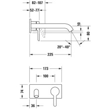 Смеситель для раковины без донного клапана Duravit C.1 C11070004010