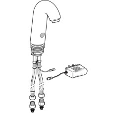 Сенсорный смеситель для раковины Geberit тип 60, питание от сети, с миксером 115.724.21.1