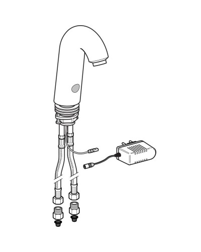 Сенсорный смеситель для раковины Geberit тип 60, питание от сети, с миксером 115.724.21.1