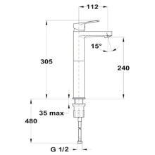 Смеситель для раковины без донного клапана Teka Manacor 843111280