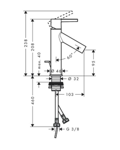 Смеситель для раковины Axor Starck 10001000 Хром