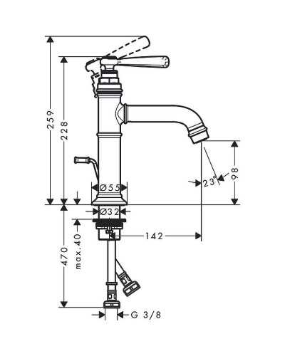 Смеситель для раковины Axor Montreux 16515000 Хром
