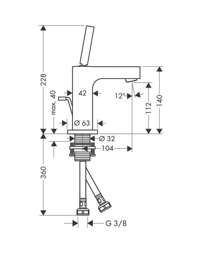 Смеситель для раковины Axor Citterio 39010000 Хром
