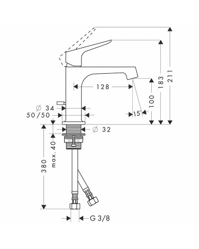 Смеситель для раковины Axor Citterio M 34010000 Хром