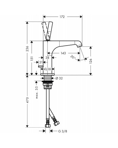 Смеситель для раковины Axor Citterio E 36100000 Хром