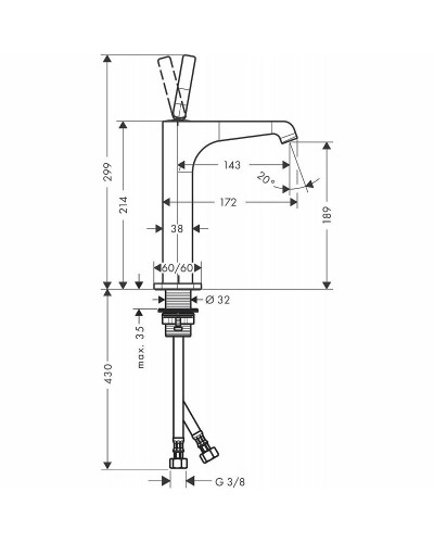 Смеситель для раковины Axor Citterio E 36103000 Хром