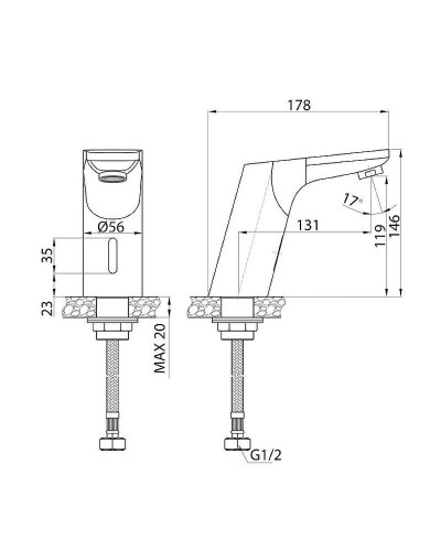 Смеситель для раковины Iddis Pulse PULSBS0i86 Хром глянцевый