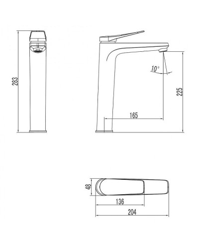 Смеситель для раковины Lemark Bronx LM3709BL Черный