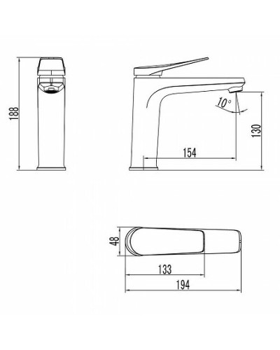 Смеситель для раковины Lemark Bronx LM3737BL Черный