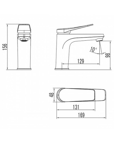 Смеситель для раковины Lemark Bronx LM3706GM Графит
