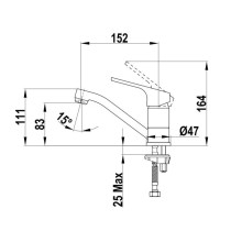 Смеситель для раковины без донного клапана Teka Alcudia 4637662C0