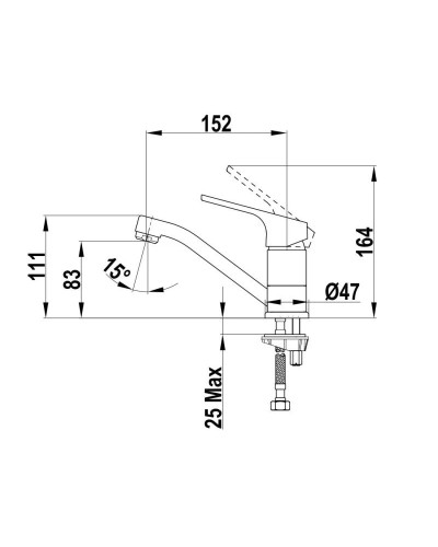 Смеситель для раковины без донного клапана Teka Alcudia 4637662C0