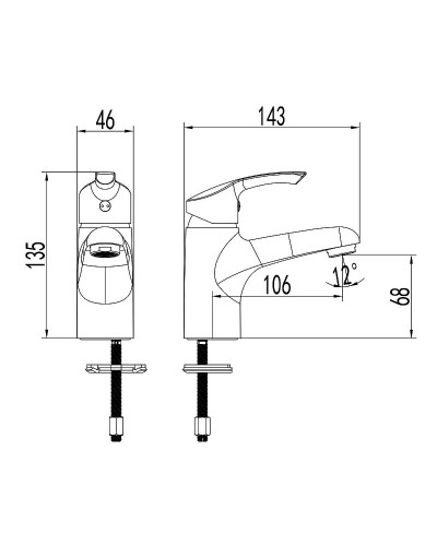 Смеситель для раковины Lemark Plus Strike LM1130C Хром