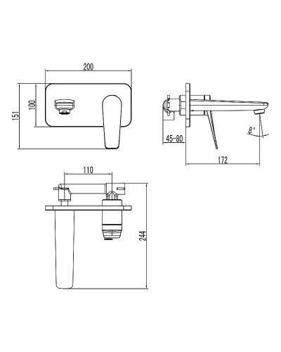 Смеситель для раковины Lemark Bronx LM3726GM Графит