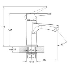 Смеситель для раковины G.Lauf NUD1-A045KT
